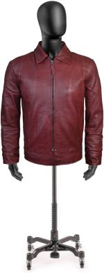 Men's Brown Real Lambskin Leather Jacket, Black - Image 2