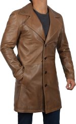 Leather Car Coats For Men - Black/Brown Real Leather Jacket Men - Image 2